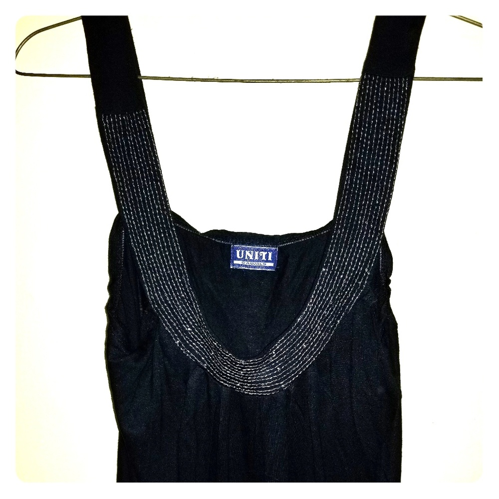 Black and diamond dress top